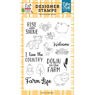 Echo Park Fun On The Farm Clear Stamps - Rise And Shine